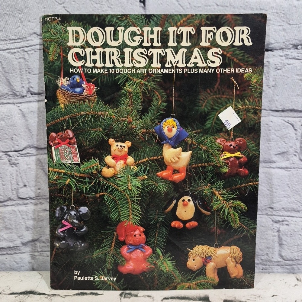 Vtg Dough It For Christmas ornaments crafts book Jarvey 1983 HOTP-4